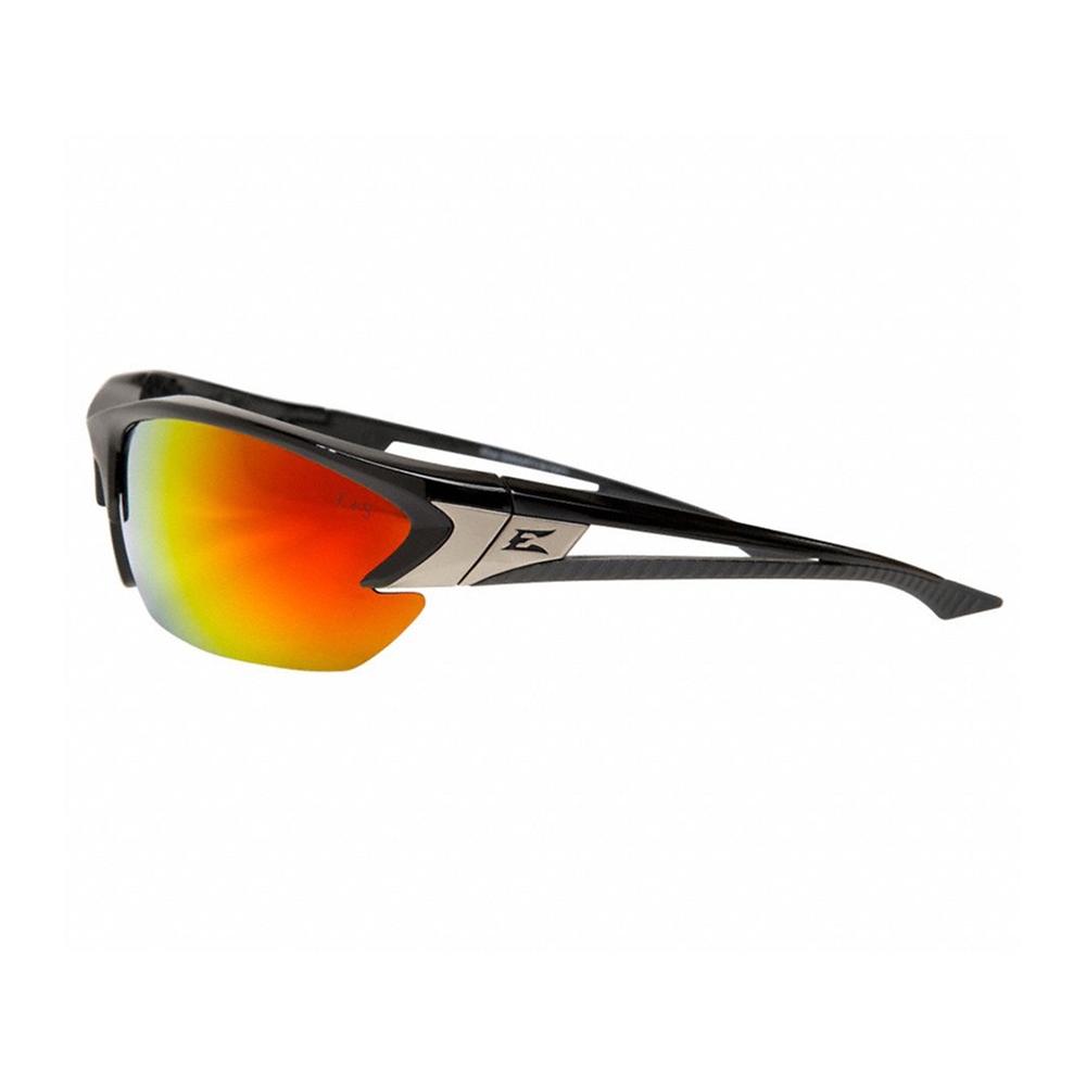 Edge Khor Safety Sunglasses - Black/Aqua Precision Red Mirror (Non-Polarized)  - Concord Garden
